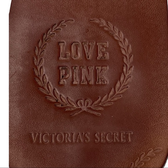Victoria Secret Love Pink Leather Sandals With Pink Heart Toe Loop - Picture 5 of 10